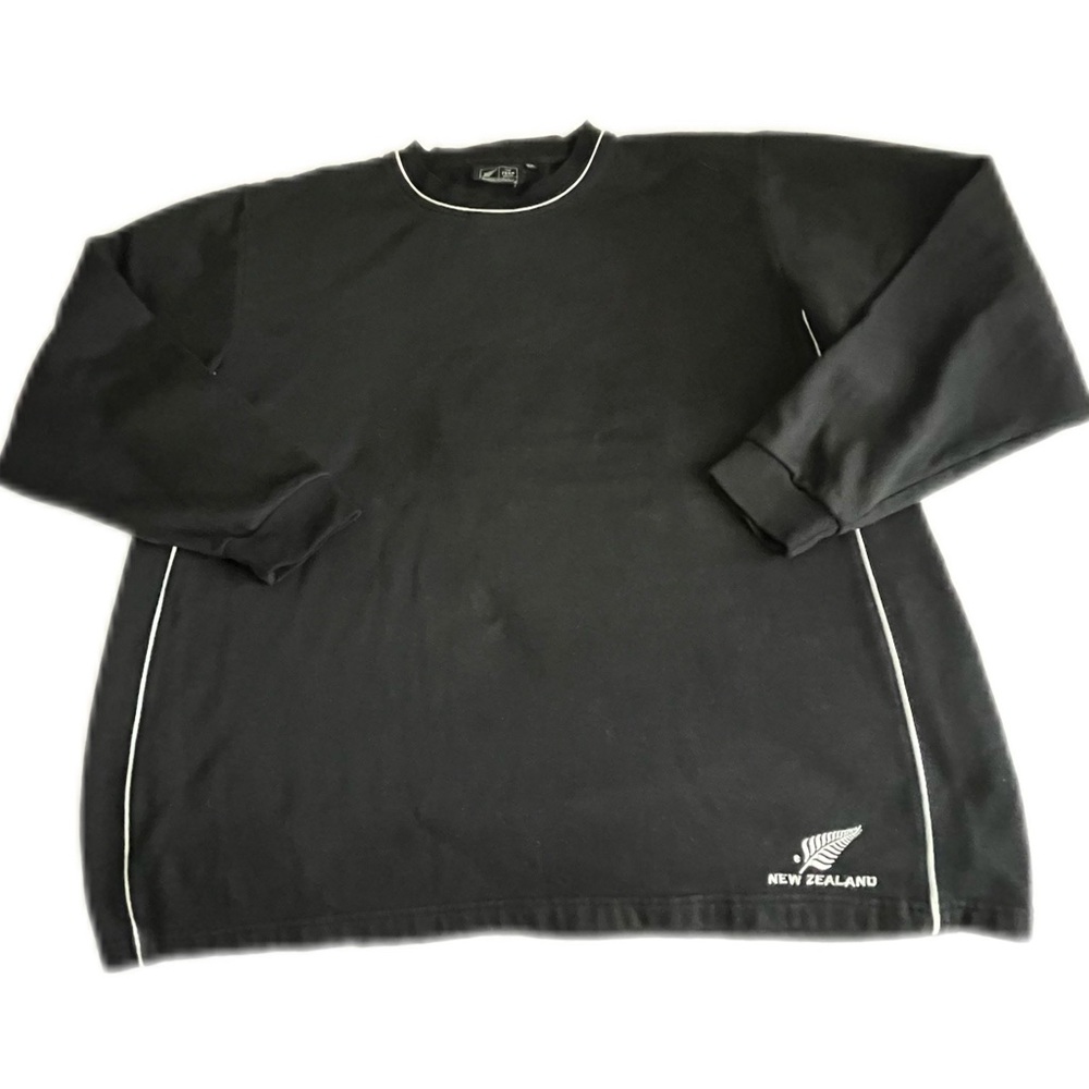 Black and White Crewneck Sweater with Logo